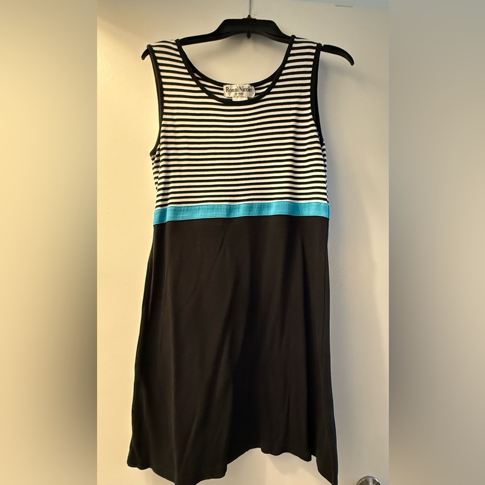 Ronni Nicole Monochrome Striped Dress